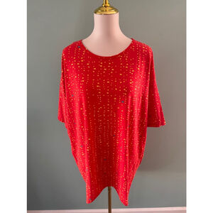 Women's LuLaRoe Irma Top Size M Red Yellow